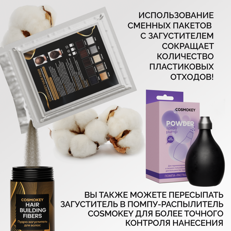 Сменный блок загустителя для волос, светло-коричневый, 50 г